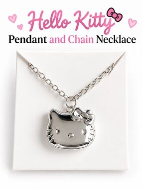 Hello Kitty Silver Pendant Necklace and Chain